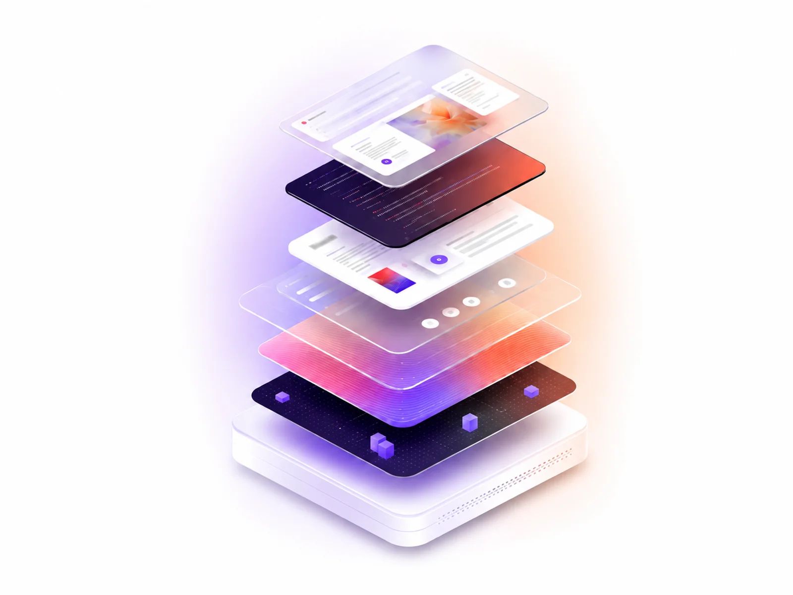 System layers stacked like cards